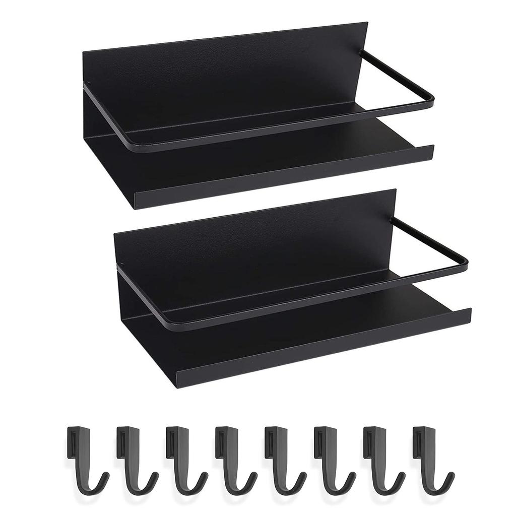 Magnetic Rack for Kitchen Bathroom Spice Magnetic Refrigerator Washing Machine Set of 2 with Hooks 2 Refrigerators, Rack, Rack, Rack, Shelf, Storage,