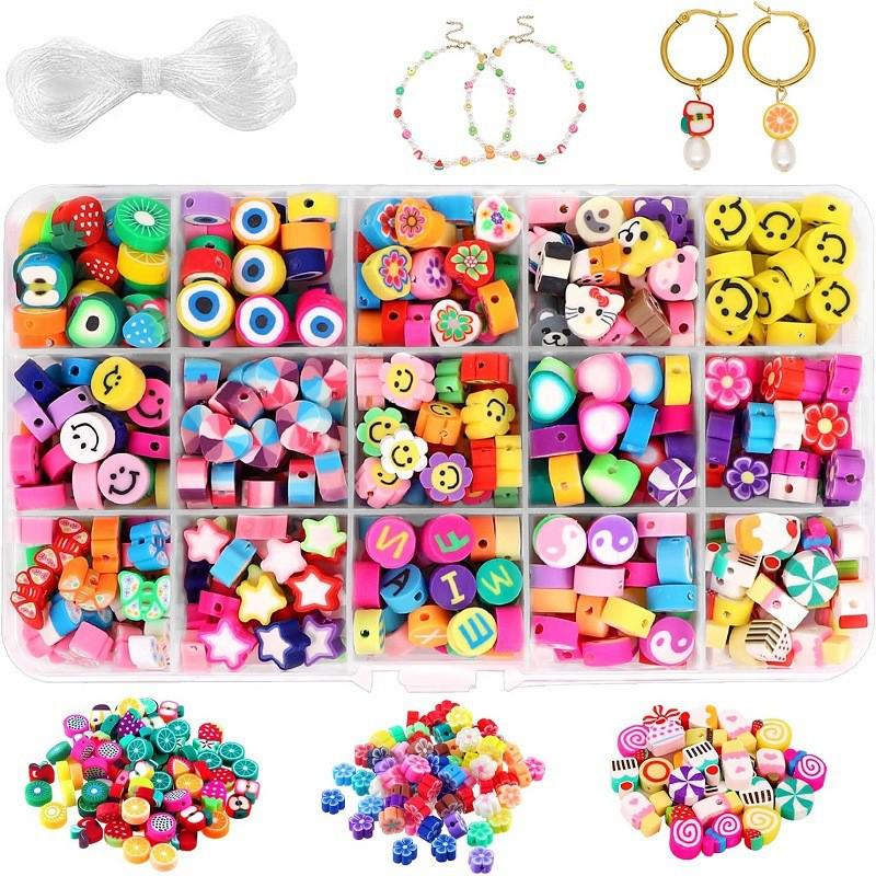 Colorful Polymer Clay Beads DIY Set: Straight Hole Fruit Beads for Bohemian Jewelry Accessories