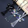 Fashion Crystal Beaded Tassel Pendant Necklace Long Sweater Butterfly Chain Women Jewelry Gift