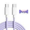 Compatible Apple 15/16 Macaron Dual Type-C Colorful Braided Fast Charging Cable for Phone & Tablet