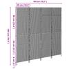 Room Divider Gray 195 X 180 Cm Poly Rattan