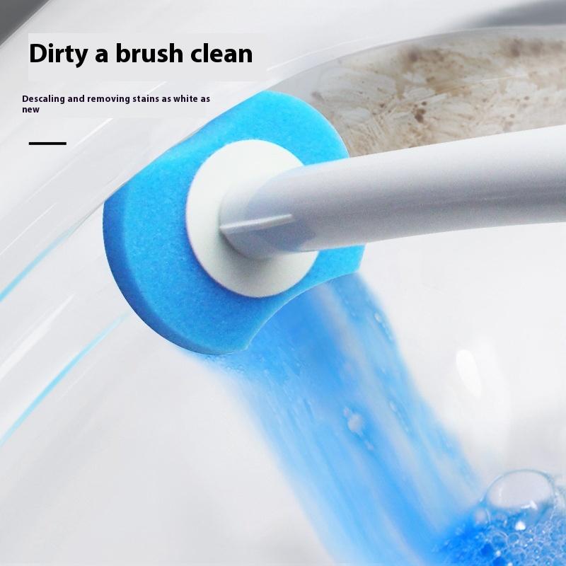 Disposable Toilet Brush with Cleaning Cotton Sheet Disposable Toilet Cleaning Brush Wall Hanging Creative Long Handle  Tool