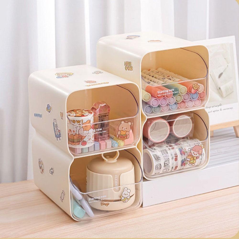 

Large Capacity Desktop Storage Drawer 2 Layers Tea Bag Storage Rack Office