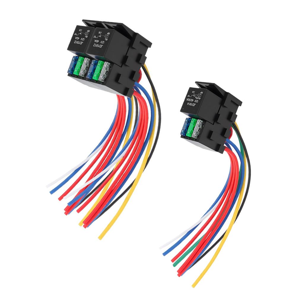 

Heavy Duty 12V 3 Way 5 Pin SPDT Fuse Relay Kit 40 Amp for Car Truck Marine Boat Use with Pre Wired Color Coded Setup A