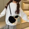 Portable Zipper Big Goose Plush Bag Solid Color Large Capacity Cute Duck Crossbody Bag Fluffy Doll Shoulder Bags Girls