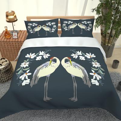 3D Tier Weißer Kranich HD Bettwäsche Set Queen Bettbezug Steppdecke Kissenbezug Bettwäsche King Twin Full Double Single Schlafzimmer