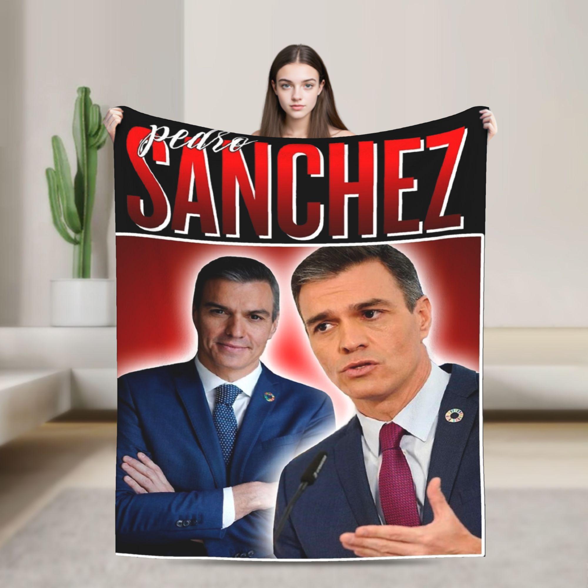 Super Soft Pedro Sanchez Spain PSOE Throw Blanket Premium Fleece Flannel Lightweight Bed Blanket Super Cozy Blankets All Season 75X95CM