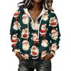 Women's Long Sleeve Christmas Print Pullover Hoodie with