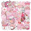 50 New Cartoon Pink Girl Graffiti Stickers Suitcase Guitar Skateboard Waterproof No Glue Making Stickers