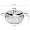 Deep Frying Pot Stainless Steel Frying Pan With Thermometer Lid Kitchen Cookware FryerL 3.4L 24CM