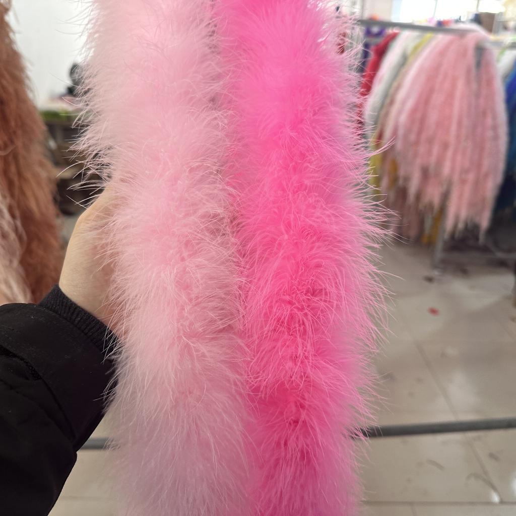 DIY 50Gram Pink Fluffy Turkey Marabou Feathers Boa for Wedding Carnival Dress Costumes Decoration Scarf Shawl Boas Sewing Crafts 2M