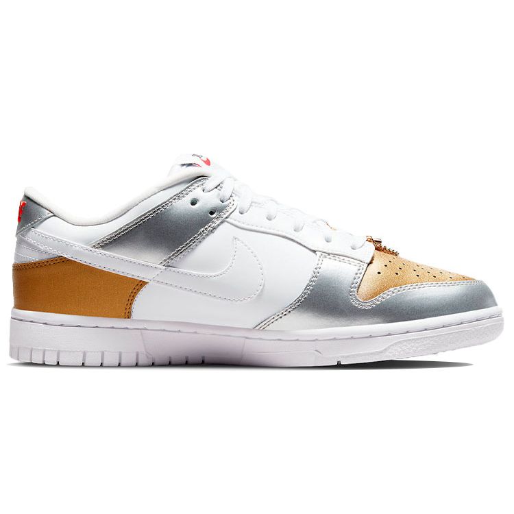 Nike Dunk Low SE Silber Gold Metallic Damen Sneaker Weiß Metallic-Gold Metallic-Silber DH4403-700
