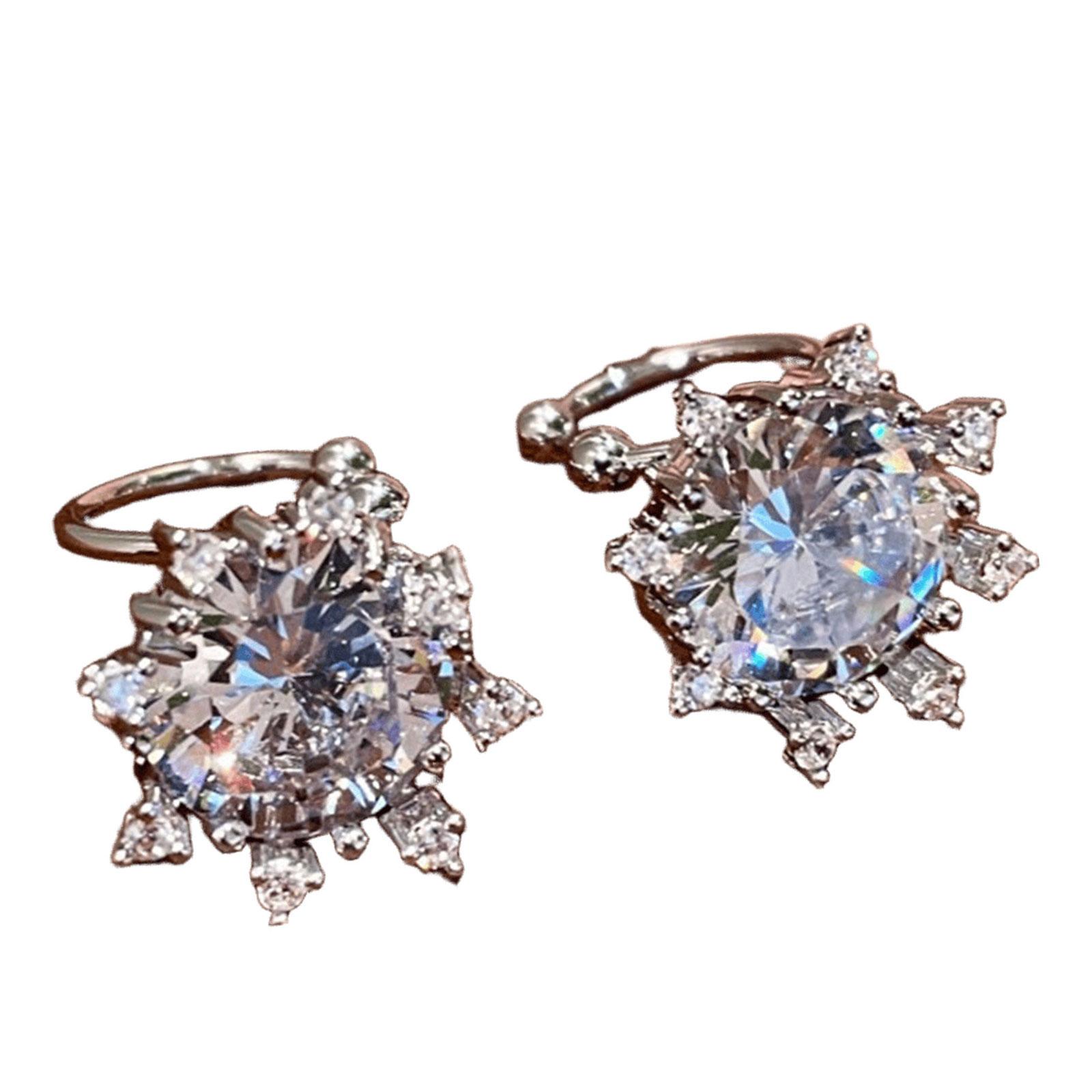 Elegant Ear Jewelry with Cubic Zirconia Beautiful Flower Earrings Crafted With Shimmering Zirconia for Gatherings
