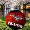Custom Name Personalized Essendon Football Print Umbrella, Auto Open Close, 8‑Rib Sturdy Frame, Commute Camping Hiking Use, Birthday Gift