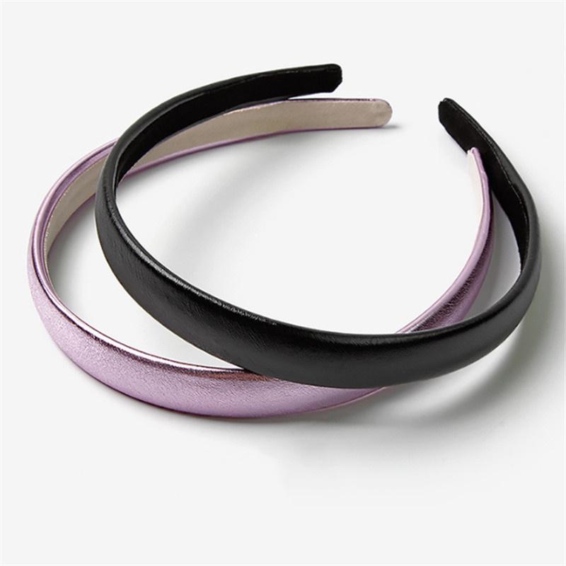 

Набор из 2/3/4 штук тонких милых ободков для волос из ПУ кожи шириной 2 см для женщин и девочек, аксессуары, простой женский головной убор