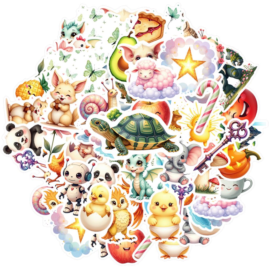 35-100pcs Fairy Tale Stickers Pvc Aesthetic Stationery Decorative Scrapbooking Luggage Laptop Cup Graffiti Decals Supplies