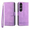 DIERFENG DF-03 For Sony Xperia 1 VII Case Lines Imprint Wallet Leather Phone Cover