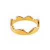 Qiong Yao Minimalist Wave Band: 18K Gold-Plated Stainless Steel Ring