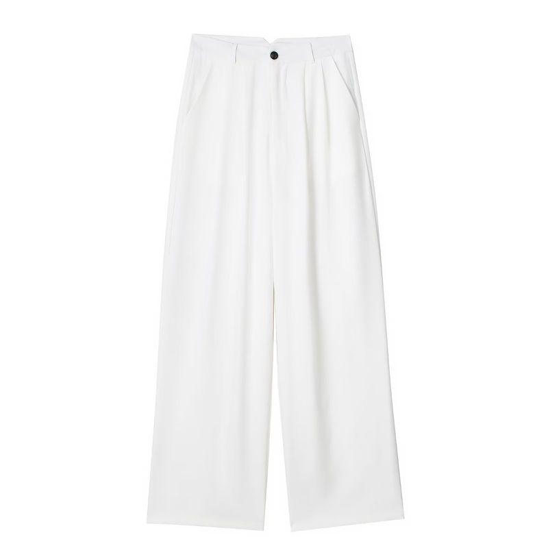 

Kaslead Women s Clothing Slim Looking High Waist Casual Loose Pants White XS