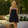 High Waist Slim Fit European and American French Fashion Commuter Temperament Sexy Suspender Long Solid Color Dress Summer Vacation