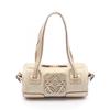 Used Anagram Handbag Canvas Leather Beige Gold Used Women