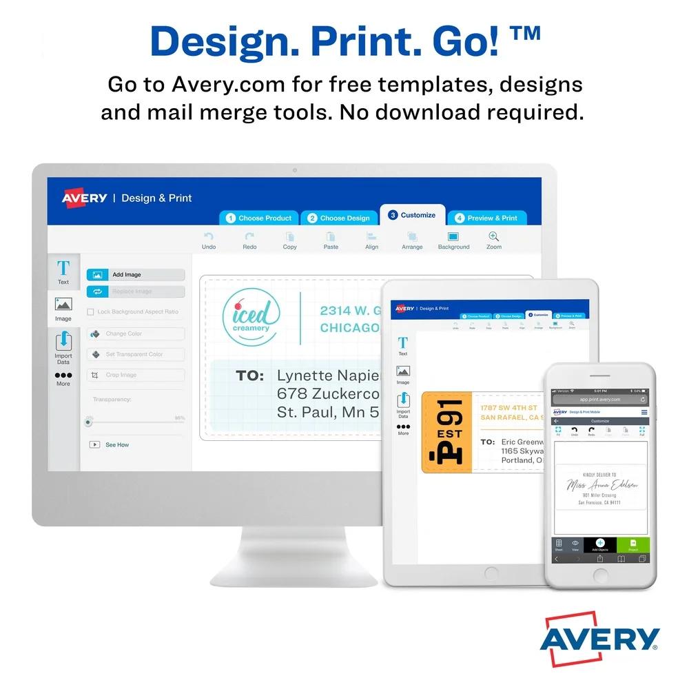 Printable Label Divider 8-Tab Set Large Standard Labels Easy Peel Durable Reinforced Paper Compatible with Inkjet Laser Printers