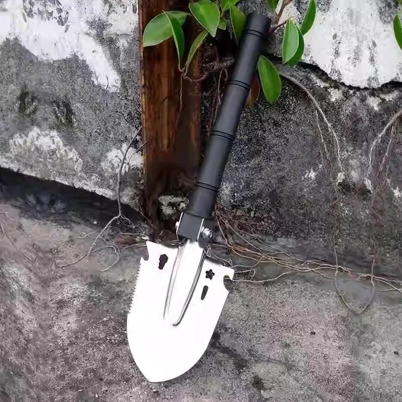 Outdoor Multi-Functional Military Shovel - Portable Stainless Steel Camping & Garden Digging Spade, Ideal For Outdoor Adventures