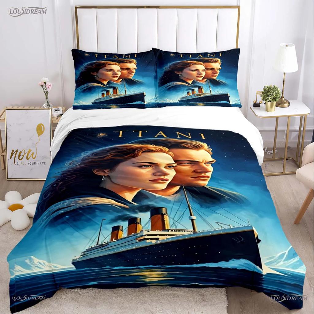 Romantic Love Titanic All Season Duvet Cover Comforter Bedding Sets Soft Quilt Cover and Pillowcases Single/Double/Queen/King