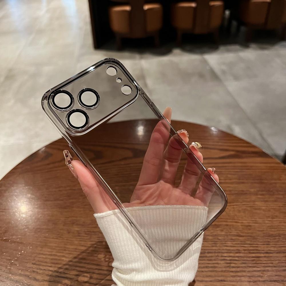 Ultra-Thin Hard Clear Lens Glass Case For iPhone 17 Air 16 15 14 13 12 Pro Max Plus Slim Crystal HD Slim Not-Yellowing PC Cover