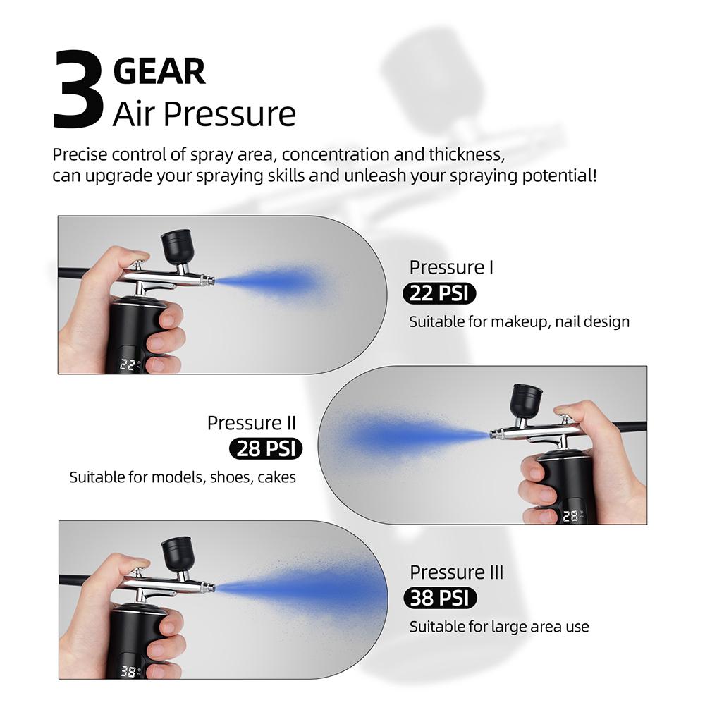 Portable Air Compressor Single Action Airbrush Painting Kits 0.3mm Nozzles Spray Gun for Model Cake Nail Art Airbrush Compressor