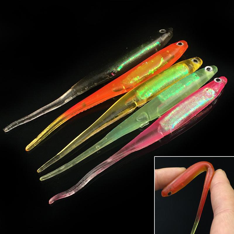 Buy 5pcs/lot Rainbow Needle Tail Soft Bait 10cm 3g Builtin Aluminum