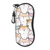 Cartoon Shiba Inu Akita Dog Glasses Case Men Women Travel Box Gift Animal Dog Lover Eyewear Storage Box Office Sunglasses Box