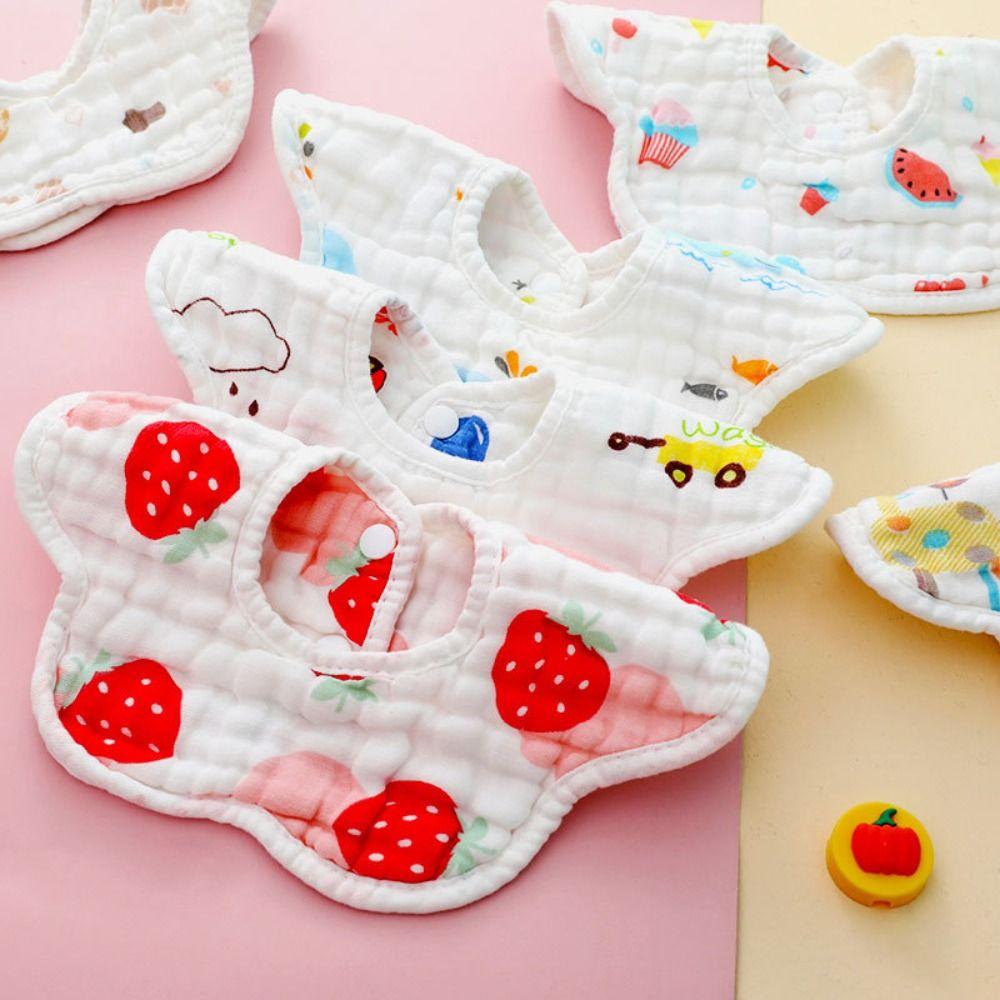 

Хлопковый детский нагрудник с пуговицами, новый нагрудник с мультяшным принтом для малышей, детский нагрудник