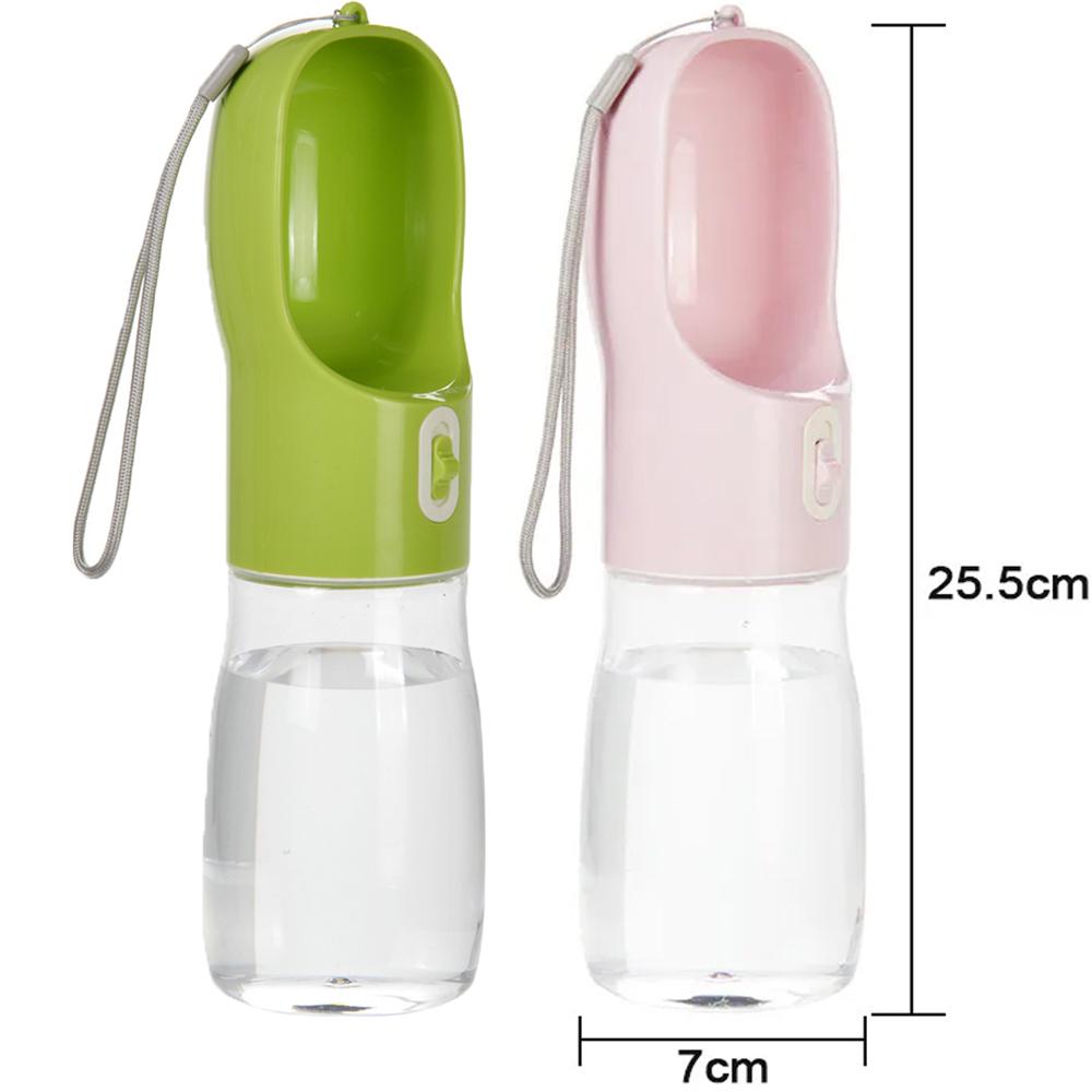 400ML Portable Dog Water Bottle PET Material Traveling Drinking Bowl Outside Feeding Puppy Water Container with Strip