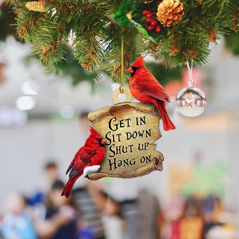 Acrylic Red Charming Bird Vehicle Hanging Decoration Fun Holiday Ornament For Car 78