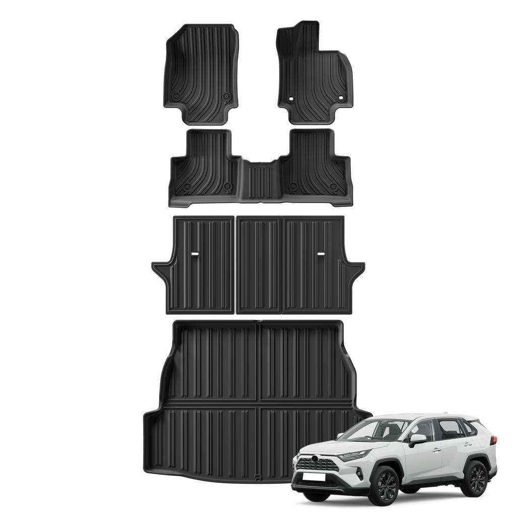Smabee RHD for Toyota RAV4 2019-2024 2025 Right Hand Drive Car Floor Mats Cargo Liner Trunk Pad TPE 3D Foot Mat Accessories