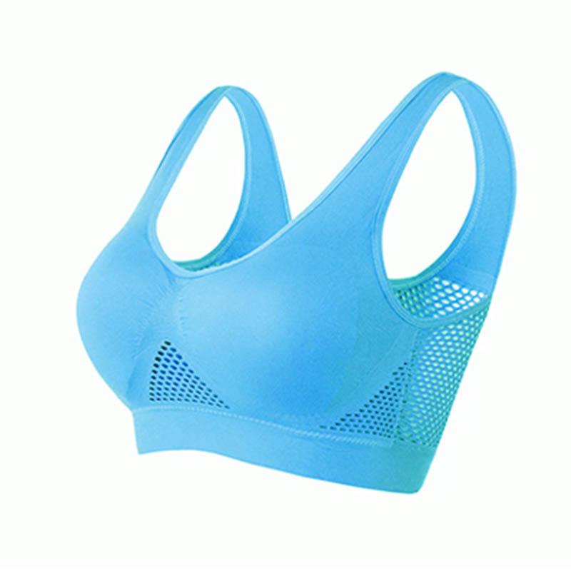 Plus-Size Breathable Seamless Mesh Sports Yoga Bra L