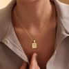 Stainless Steel Electroplated 26-Letter Pendant Necklace with Round Snake Chain