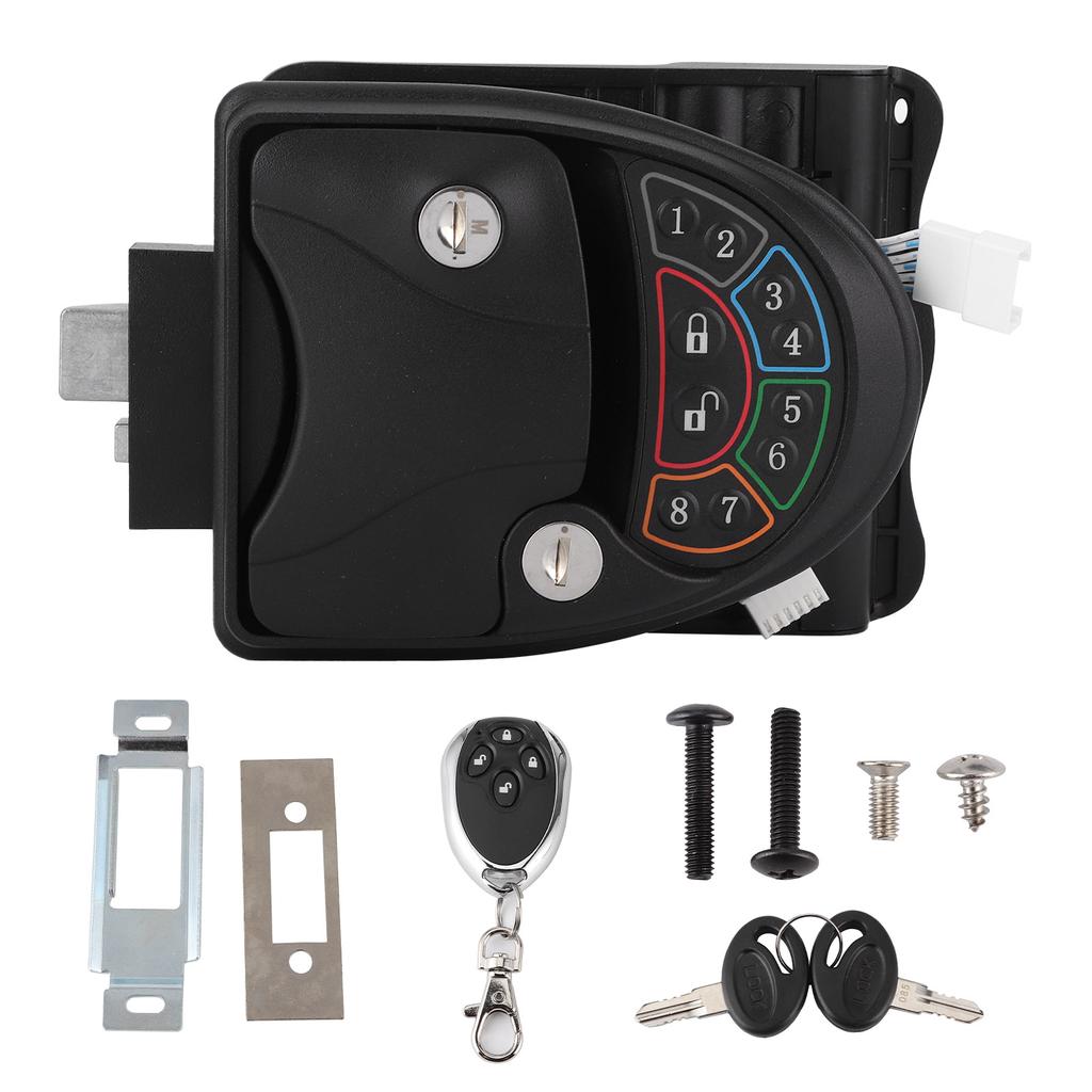 Keyless Entry Door Lock Zinc Alloy with 20m/65.6ft Remote Control Keys for Bus Yacht Ferry Truck