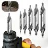 1/2/3/4/5mm High-speed Steel Center Drill Bit Set 60 Degree Combined Countersinks Angle Bits for Lathe Metalworking