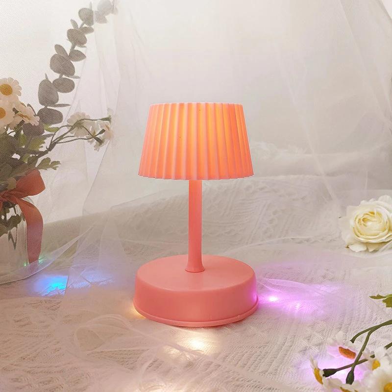 Mini lampă de masă cu LED, muzică alimentată cu baterie, lumini de noapte pentru copii, dormitor, noptieră, decorarea casei, lampă de noapte, lumină de birou