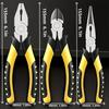 3-Piece Industrial Grade Steel Pliers Set, Electrician Special Wire Cutting Diagonal, Multifunctional Needle-Nose Hand Tools Kit