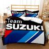 Teenagers SUZU motorcycle Casal Duvet Cover Comforter All Season Bedding Sets Soft Quilt Cover and Pillowcases Single/Double