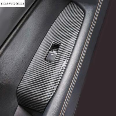 RHD Centrale Console Versnellingspook Paneel / Raambediening Knop Cover Trim ABS Koolstofvezel Accessoires Voor Mazda CX-5 CX5 2017 - 2024