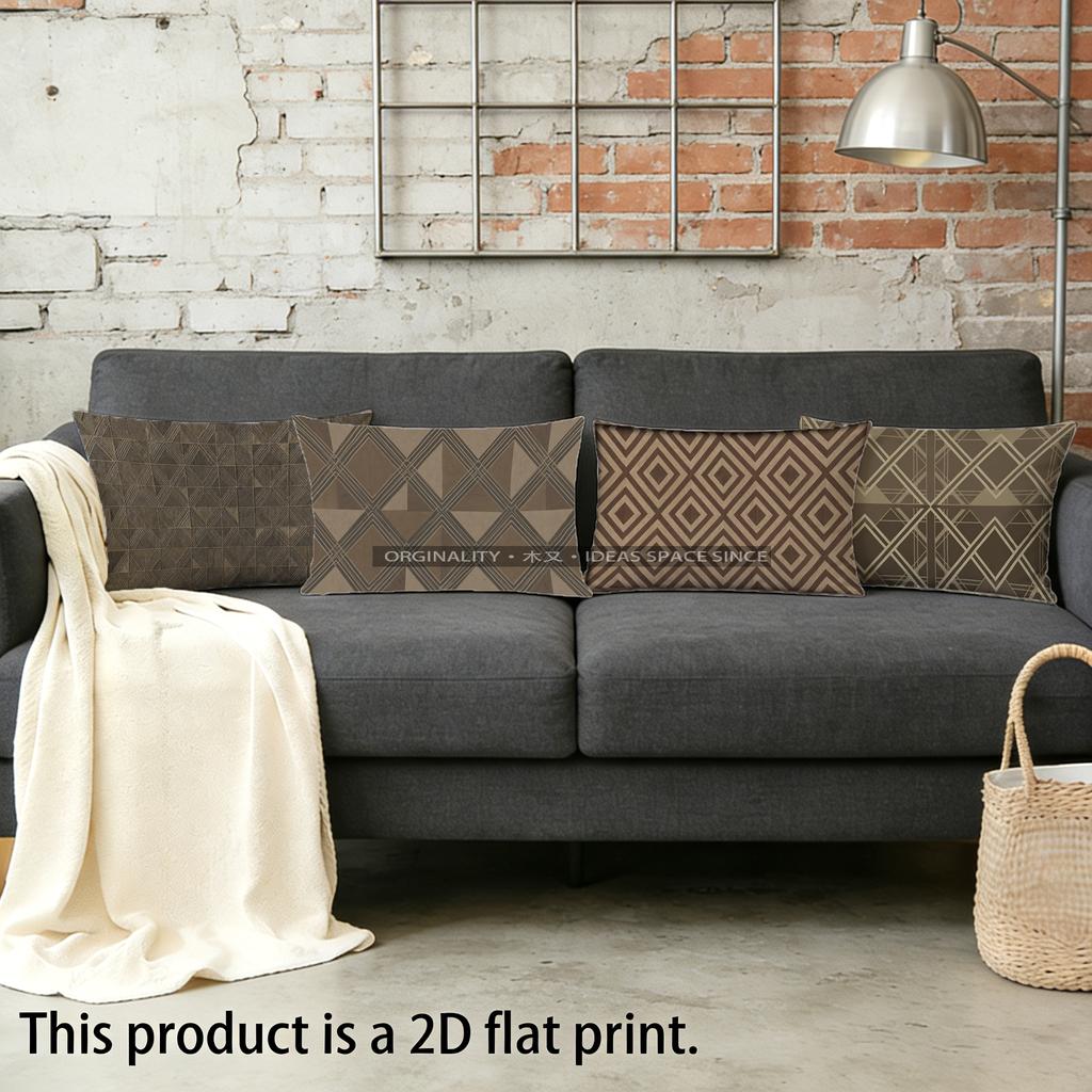 Geometric Pattern Rectangular Pillowcase Suitable For Sofa Bedroom Car Pillow Cover Cushion Rectangular Back Cushion
