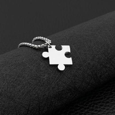 Colares com Pingente de Quebra-Cabeça de Coração Combinando Colares Funcionais de Quebra-Cabeça de Coração Acessório de Corrente de Pescoço com Pingente Único para Casal