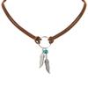 Retro  Leaf Tassel Choker Woven Rope Leather Turquoise Stone Necklace Minimalist Bohemian Necklace Beach Jewelry