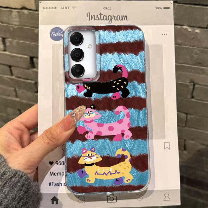 Cute Cat Case For Samsung A56 A16 A17 S25 FE Xiaomi Redmi Note 14 13 Pro 14C A5 Huawei Honor 400 200 Lite Pro iPhone 16 Pro Max Shockproof Cover