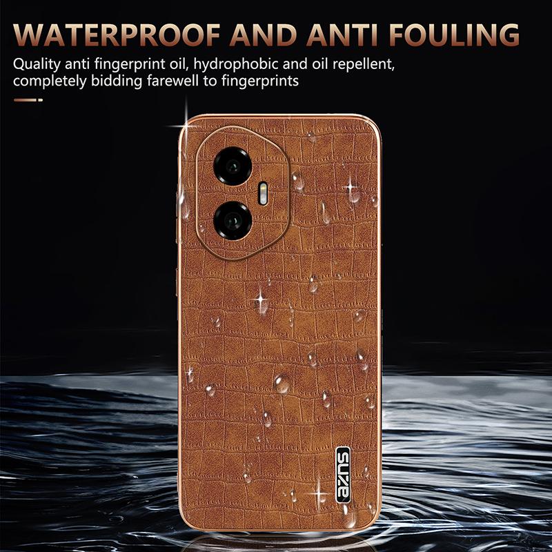 AZNS For Honor 300 Case Electroplating Crocodile Texture PU+TPU Phone Cover