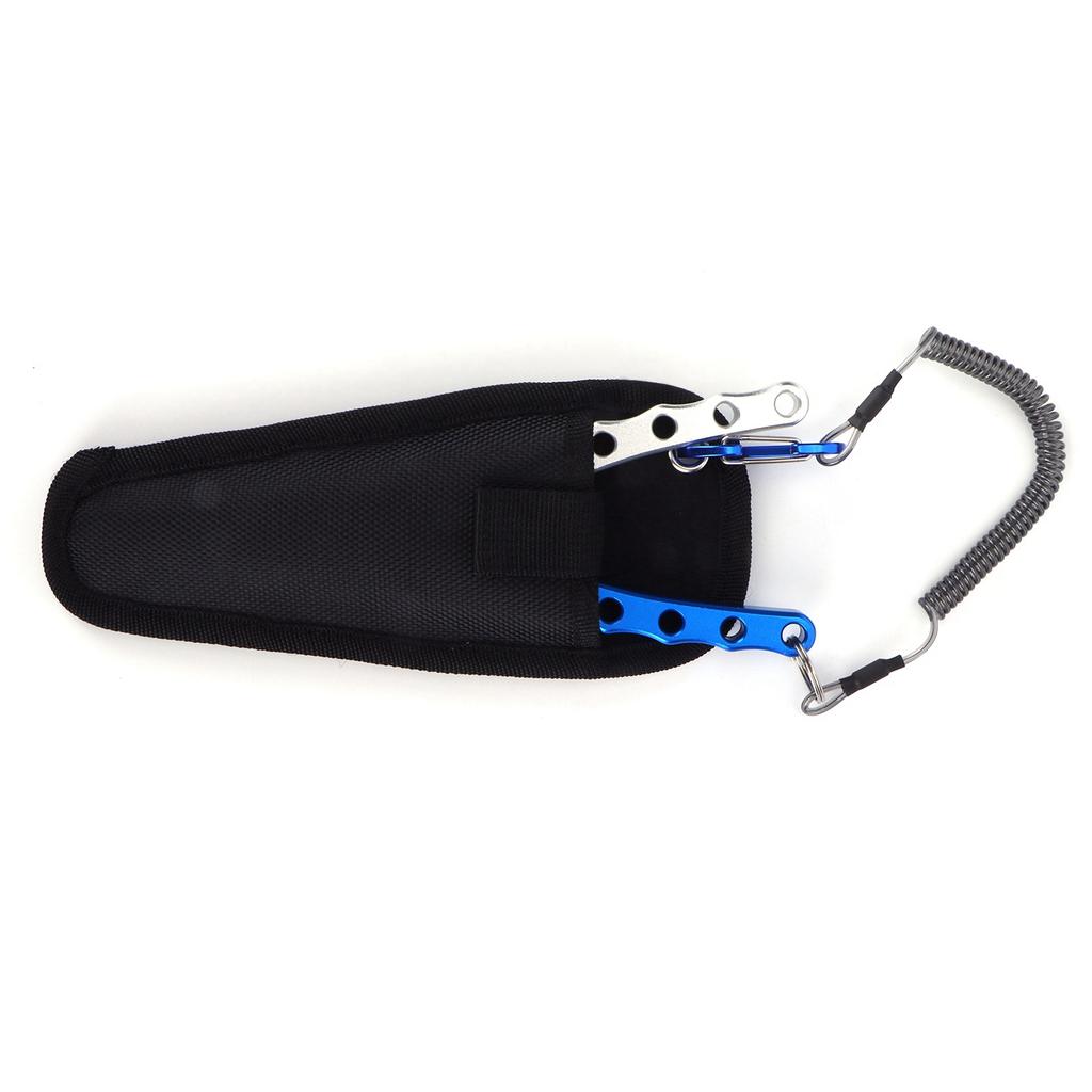 Fishing Lure Pliers Tongs Multifunction Aluminum Alloy Hook Remover Tool Equipment(Blue Silver )